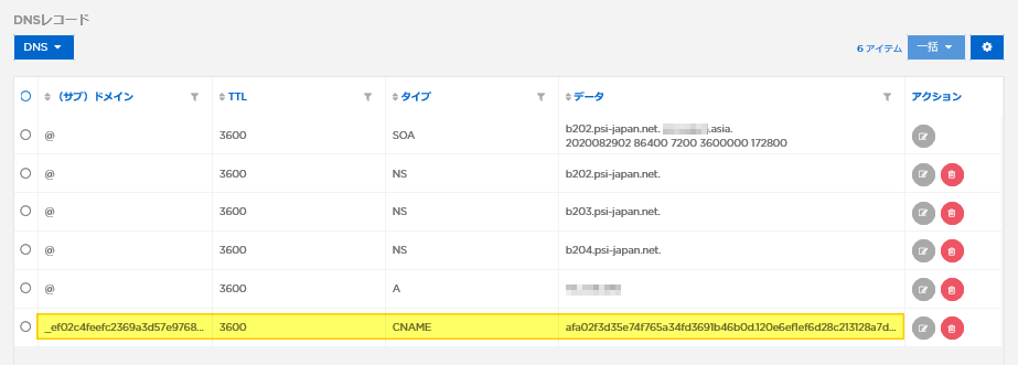 DNSレコード